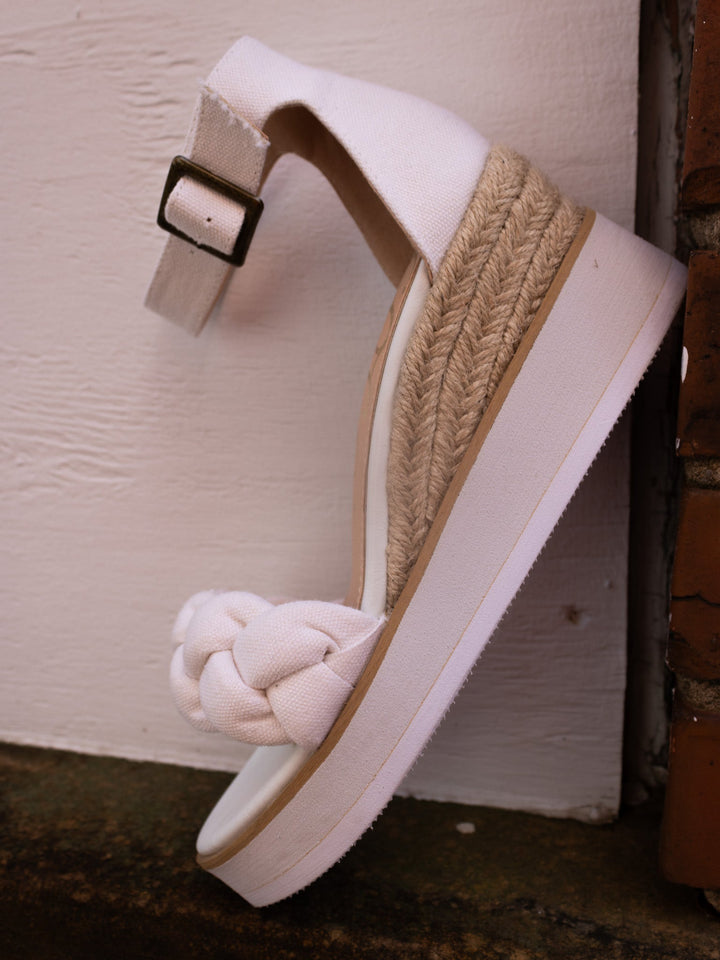 Braided Top Strap Wedge