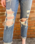 Emma Distressed Mom Jeans