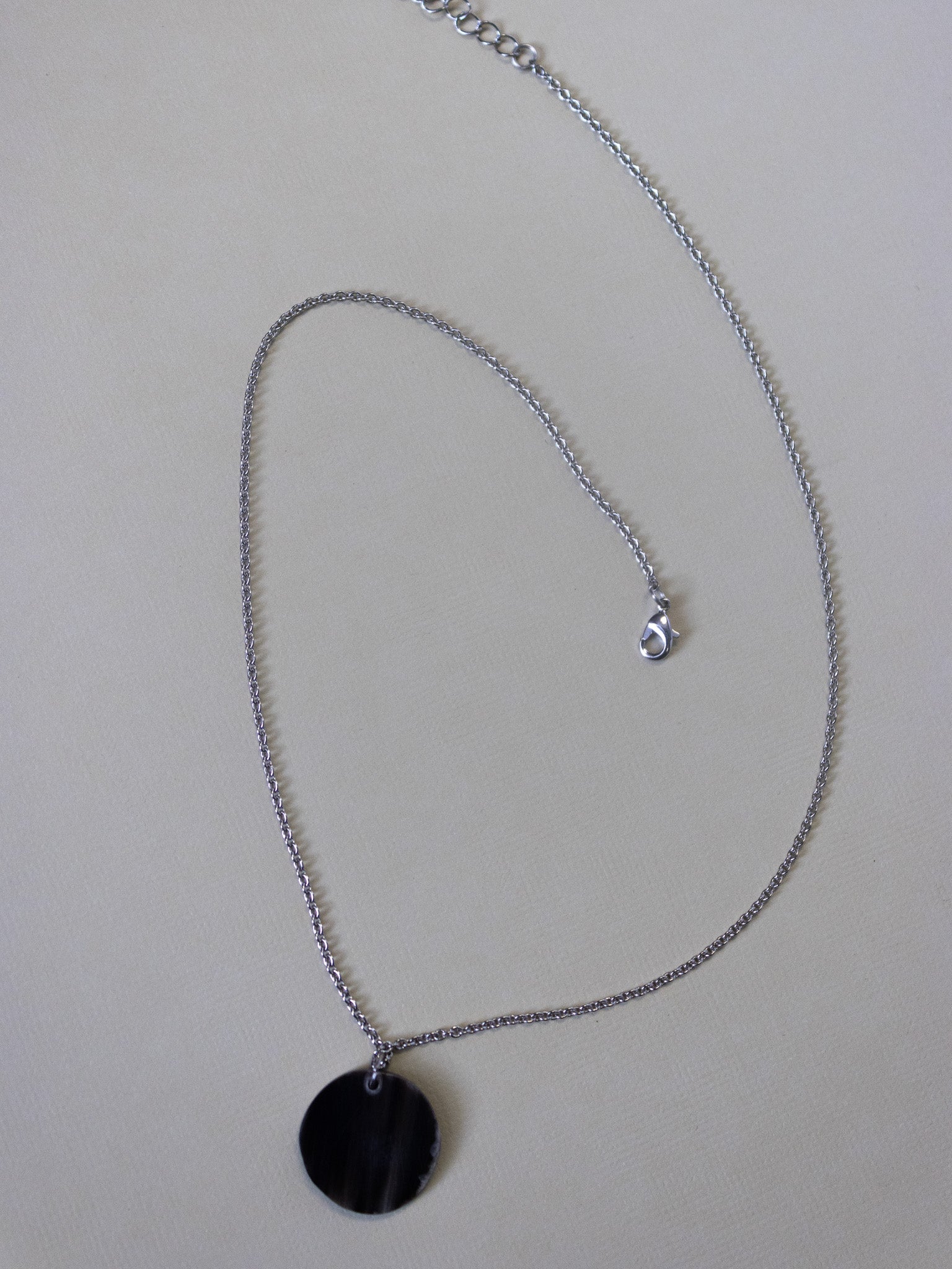 Black Penny Horn Necklace