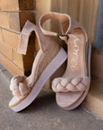 Braided Top Strap Wedge