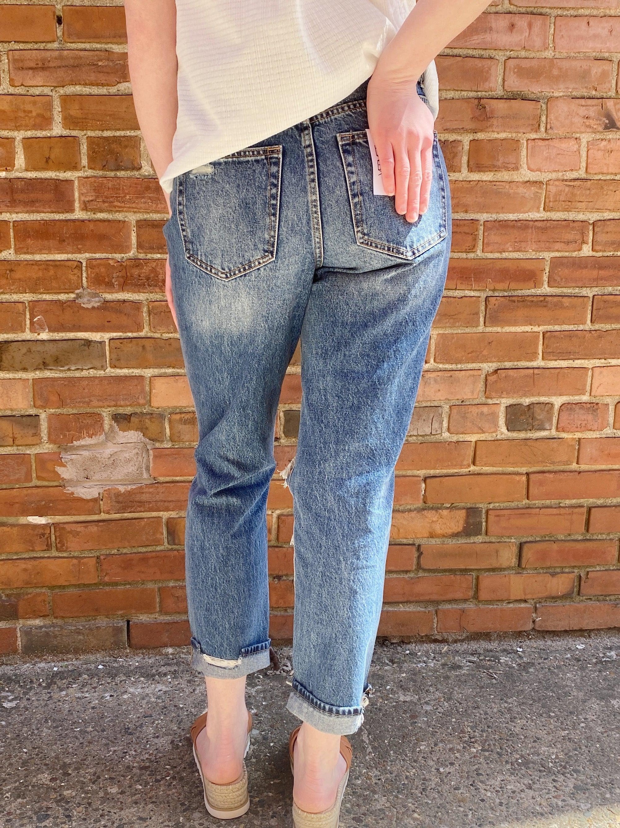 Emma Distressed Mom Jeans