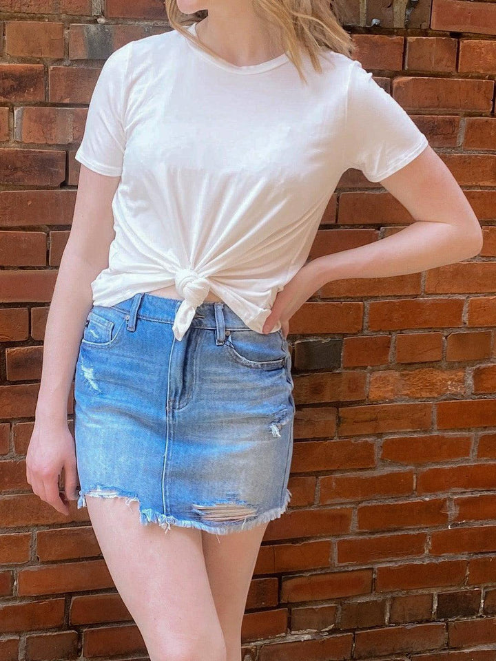 KanCan Frayed Mini Skirt