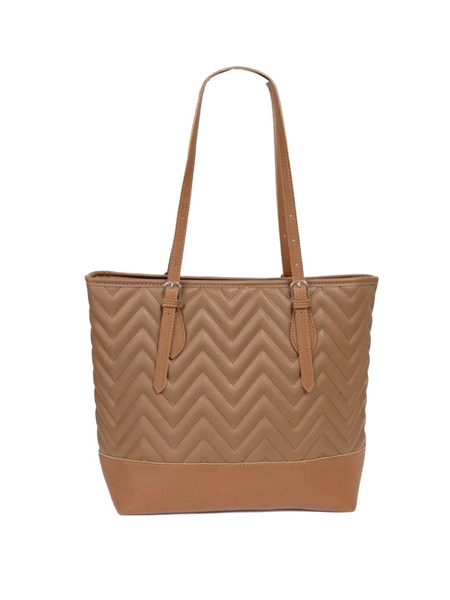 Zoe Quilted Top Handle Tote